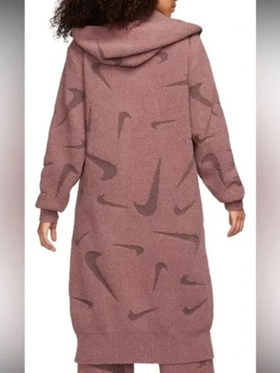 NWT NIKE PHOENIX BOUCLE LONG CARDIGAN, LARGE - Picture 2 of 12